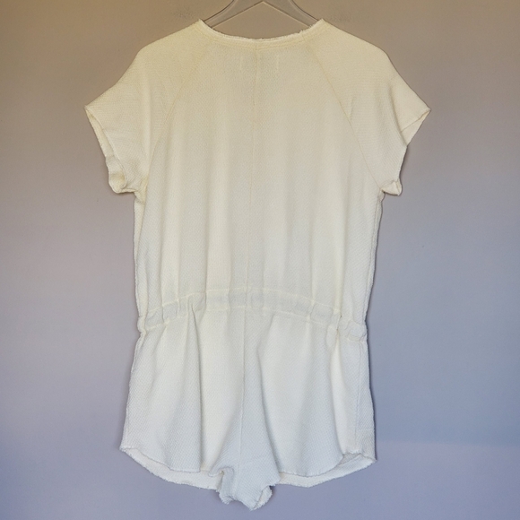 Solid & Striped Zip Front Romper Shorts Cream Size S - Picture 5 of 11
